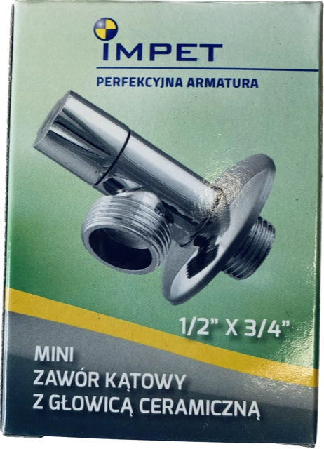 ZAWÓR KĄTOWY MINI Z GŁOWICĄ CERAMICZNĄ 1/2"x3/4" IMPET
