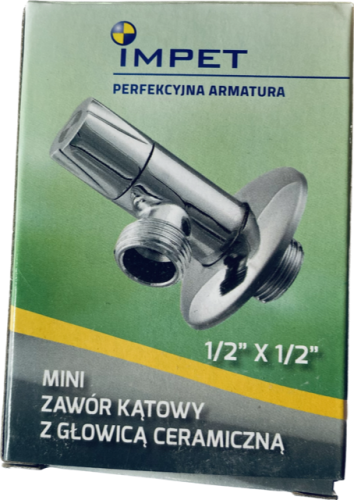 ZAWÓR KĄTOWY MINI Z GŁOWICĄ CERAMICZNĄ 1/2"x1/2" IMPET