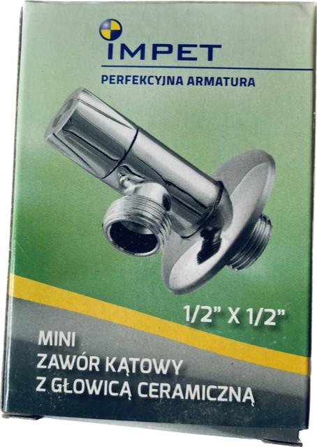 ZAWÓR KĄTOWY MINI Z GŁOWICĄ CERAMICZNĄ 1/2"x1/2" IMPET