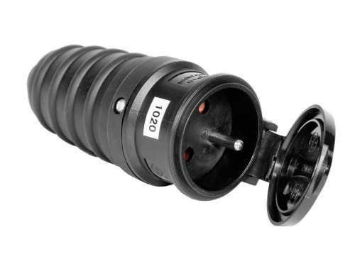 GNIAZDO GUMOWE HERMETYCZNE CZARNE Z UZIEMIENIEM 16A GRIP GP/S D.3157