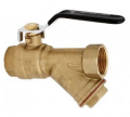 ZAWÓR KULOWY Z FILTREM SKOŚNYM 1/2 ZKWF-PP-15 HYDROLAND