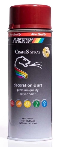 SPRAY CRAFTS LAKIER CZERWONY RAL 3005 400ML MOTIP