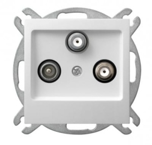 IMPRESJA 1067 GNIAZDO RTV-SAT Z DWOMA WYJŚCIAMI BIAŁE BEZ RAMKI OSPEL