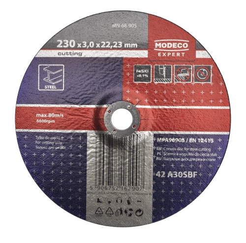 TARCZA DO CIĘCIA METALU 230X3X22MM MN-68-905 MODECO