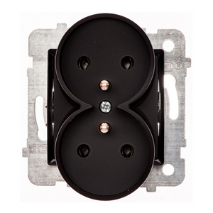 GNIAZDO POJEDYNCZE B/U CZARNY MAT BEZ RAMKI ROSA GP-2QZ/M.CZ POLMARK