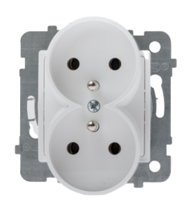 GNIAZDO PODWÓJNE Z/U BIAŁE BEZ RAMKI ROSA GP-2QZ/M.BI POLMARK