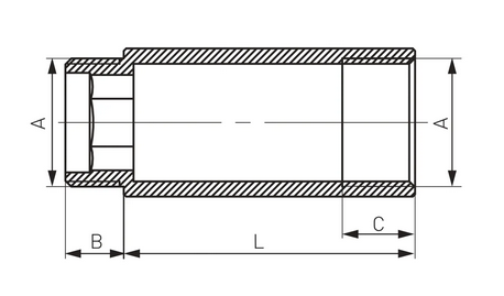 PRZEDŁUŻKA CHROMOWANA 3/4* 40MM P140C FERRO