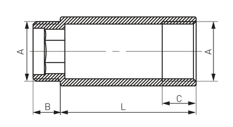 PRZEDŁUŻKA CHROMOWANA 3/4* 15MM P115C FERRO