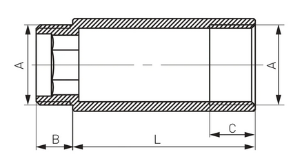 PRZEDŁUŻKA CHROM 1/2* 40MM P40C FERRO