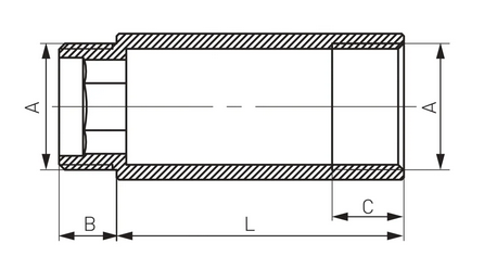PRZEDŁUŻKA CHROM 1/2* 30MM P30C FERRO