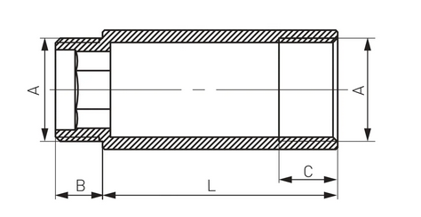 PRZEDŁUŻKA CHROM.1/2* 20MM P20C FERRO
