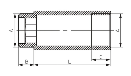 PRZEDŁUŻKA CHROM 1/2* 10MM P10C FERRO
