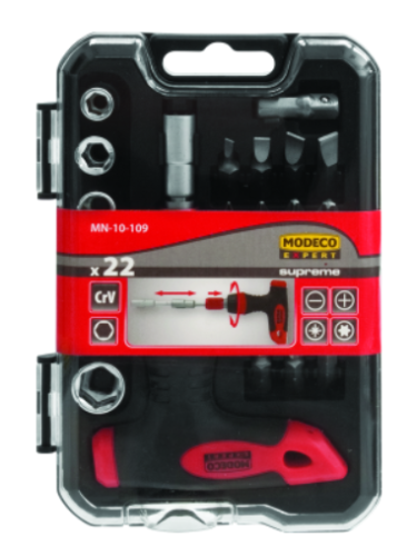 WKRĘTAK ŁAMANY Z GRZECHOTKĄ KOMPLET 22 SZT MN-10-109 MODECO