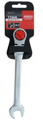 KLUCZ PŁASKO-OCZKOWY Z PRZEGUBEM I GRZECHOTKĄ 19MM MN-59-719 MODECO