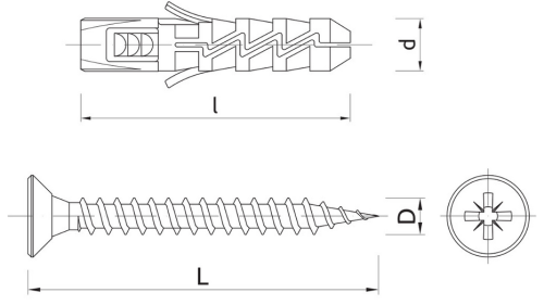 KOŁEK ROZPOROWY FI8 5x60MM Z WKRĘTEM FIX-08+560 KOELNER