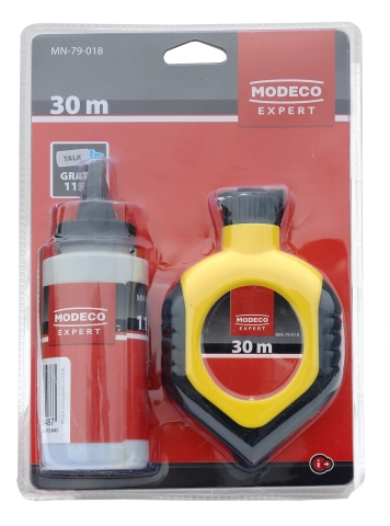 SZNUR MURARSKI 30M Z DOZOWNIKIEM Z NIEBIESKIM TALKIEM 150ML MODECO