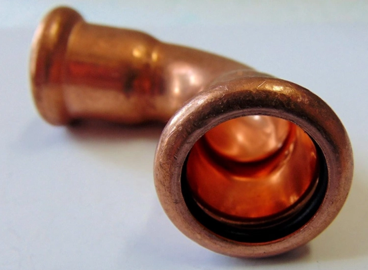 ŁUK NYPLOWY MIEDZIANY 22x22MM 90 PXP SANHA