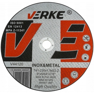 TARCZA DO CIĘCIA METALU GR.1,9 MM FI. 230MM VERKE 
